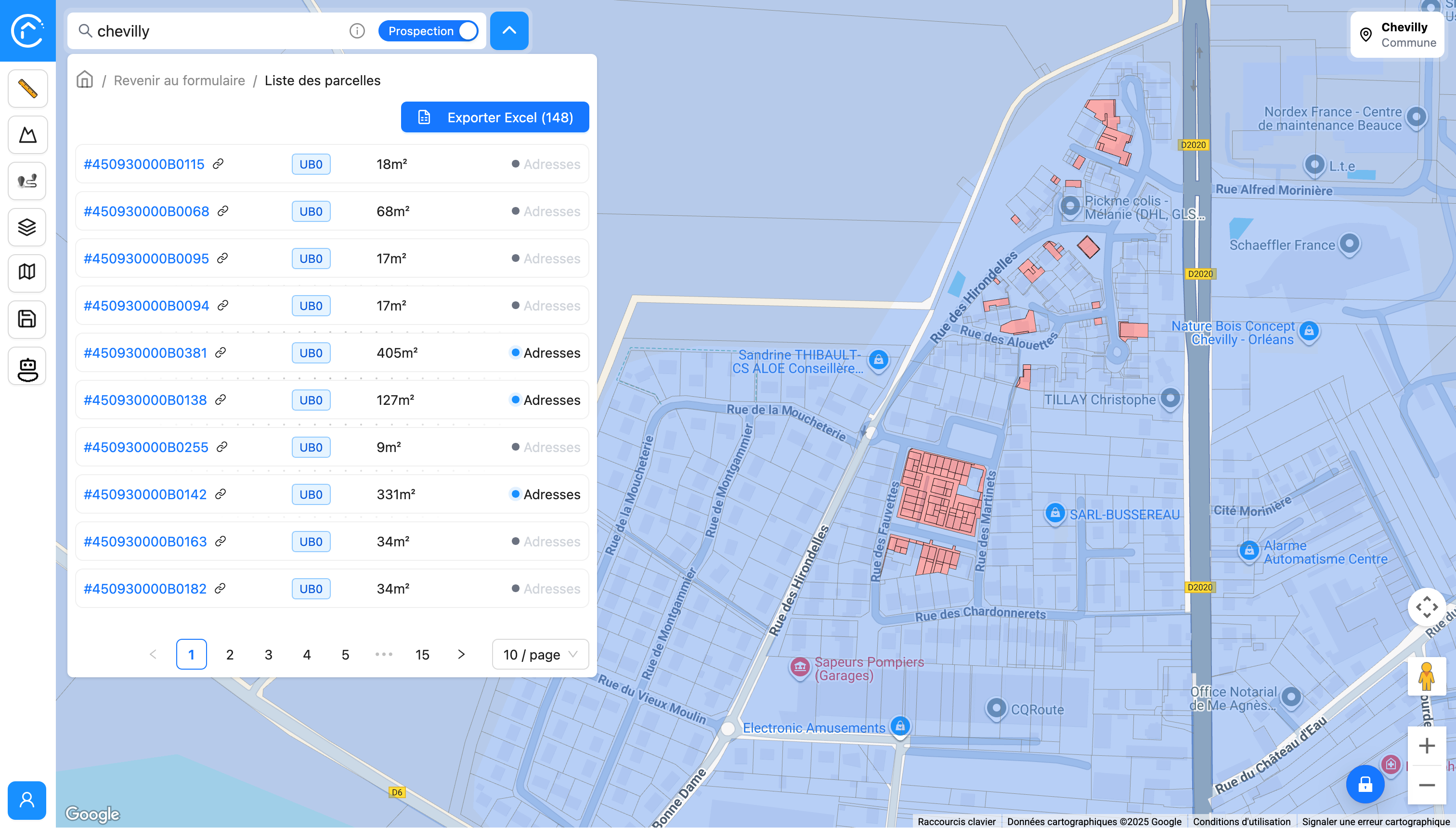Recherche de parcelle